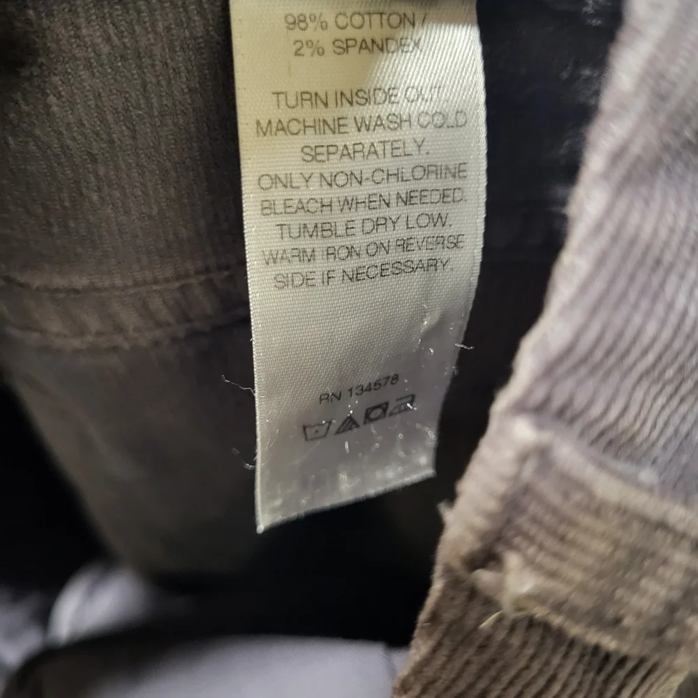 Vineyard Vines Men's Charcoal‎ Gray Cordouroy Pants, Size 30x32